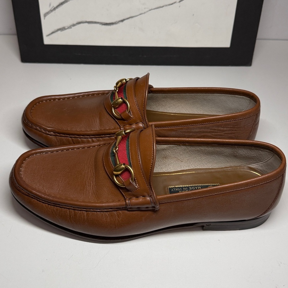 Gucci 60th Anniversary Horsebit 1953 Web Stripe Loafers Men’s Size US 8.5 - Picture 4 of 16